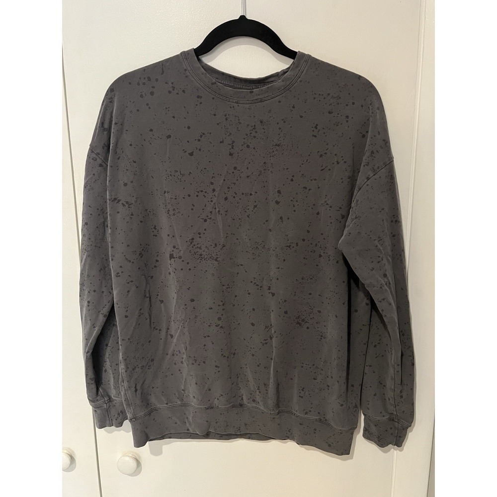 Athleta Studio to Street‎ Print Splatter Sweatshirt Charcoal XS Gray And Black